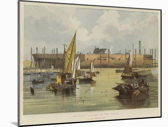 The Great Eastern on the Stocks, as Seen from the River-John Wilson Carmichael-Mounted Giclee Print