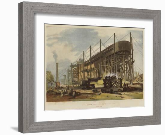 The Great Eastern on the Stocks, Stern View-John Wilson Carmichael-Framed Giclee Print