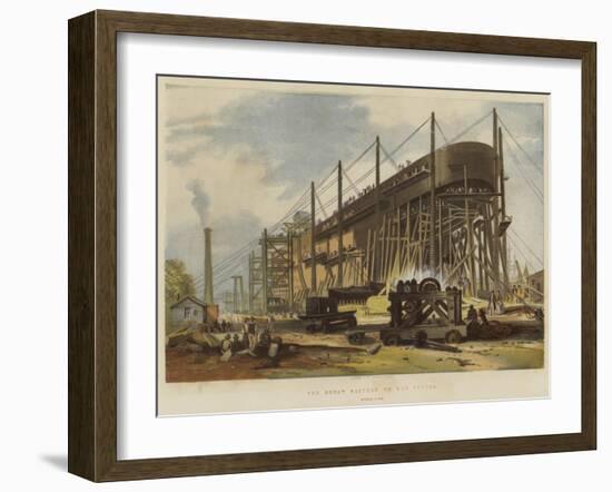 The Great Eastern on the Stocks, Stern View-John Wilson Carmichael-Framed Giclee Print