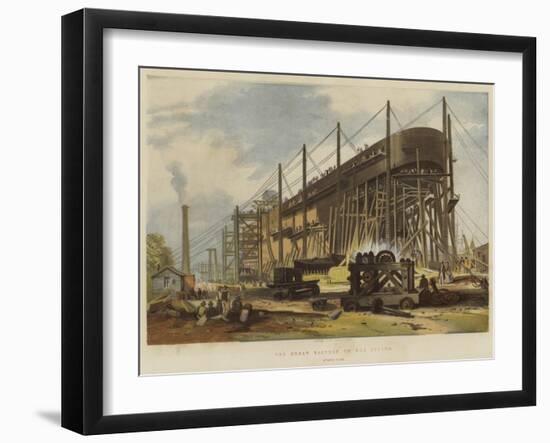 The Great Eastern on the Stocks, Stern View-John Wilson Carmichael-Framed Giclee Print