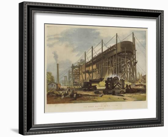 The Great Eastern on the Stocks, Stern View-John Wilson Carmichael-Framed Giclee Print