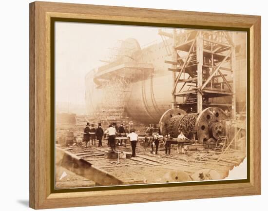 The Great Eastern under Construction, 19th Century-Robert Howlett-Framed Premier Image Canvas