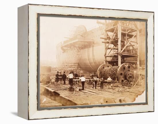 The Great Eastern under Construction, 19th Century-Robert Howlett-Framed Premier Image Canvas