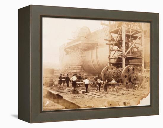 The Great Eastern under Construction, 19th Century-Robert Howlett-Framed Premier Image Canvas