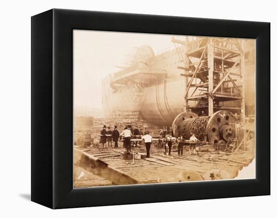 The Great Eastern under Construction, 19th Century-Robert Howlett-Framed Premier Image Canvas