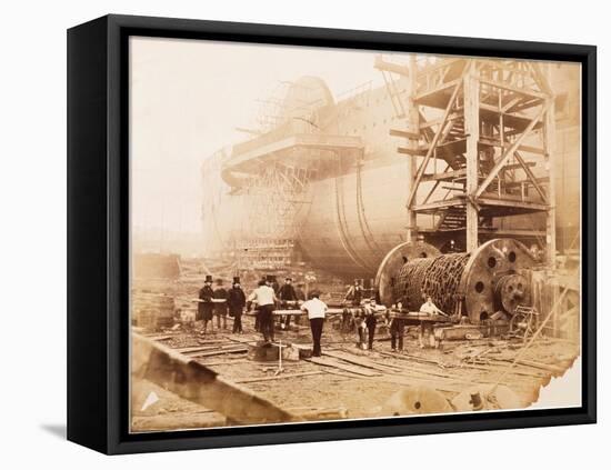 The Great Eastern under Construction, 19th Century-Robert Howlett-Framed Premier Image Canvas