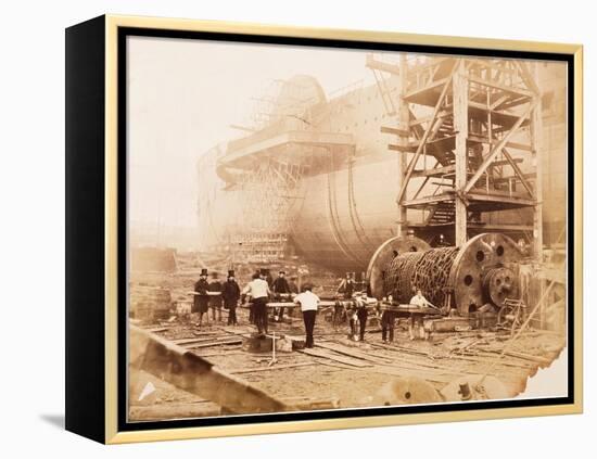 The Great Eastern under Construction, 19th Century-Robert Howlett-Framed Premier Image Canvas