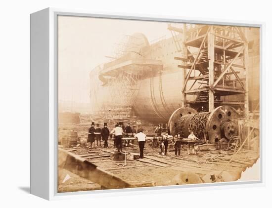The Great Eastern under Construction, 19th Century-Robert Howlett-Framed Premier Image Canvas
