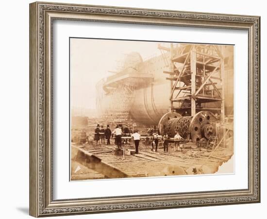 The Great Eastern under Construction, 19th Century-Robert Howlett-Framed Giclee Print