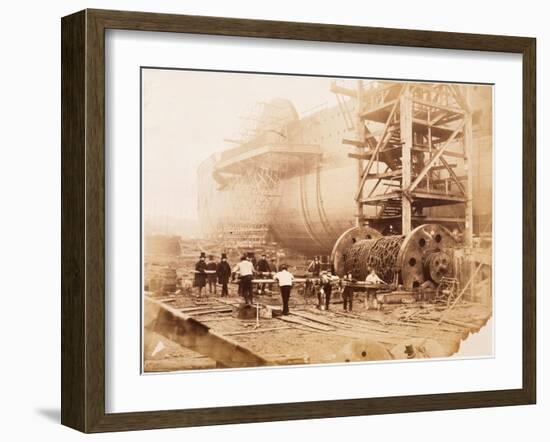 The Great Eastern under Construction, 19th Century-Robert Howlett-Framed Giclee Print