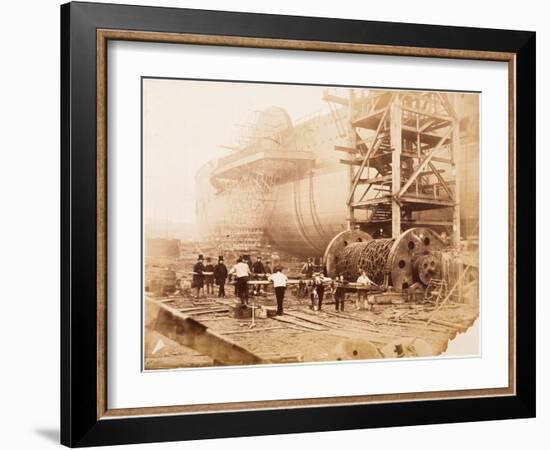 The Great Eastern under Construction, 19th Century-Robert Howlett-Framed Giclee Print