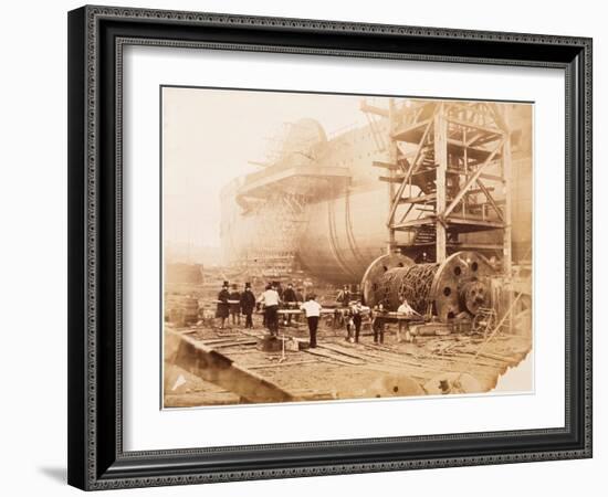 The Great Eastern under Construction, 19th Century-Robert Howlett-Framed Giclee Print