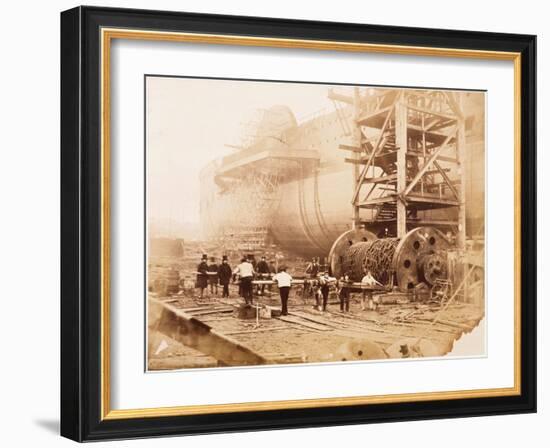 The Great Eastern under Construction, 19th Century-Robert Howlett-Framed Giclee Print