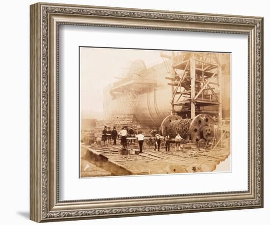 The Great Eastern under Construction, 19th Century-Robert Howlett-Framed Giclee Print