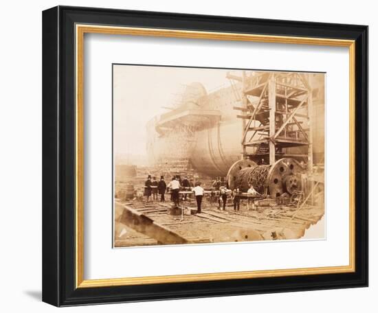 The Great Eastern under Construction, 19th Century-Robert Howlett-Framed Giclee Print