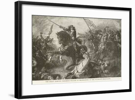 The Great Elector Frederick William of Brandenburg in the Battle of Fehrbellin-null-Framed Giclee Print