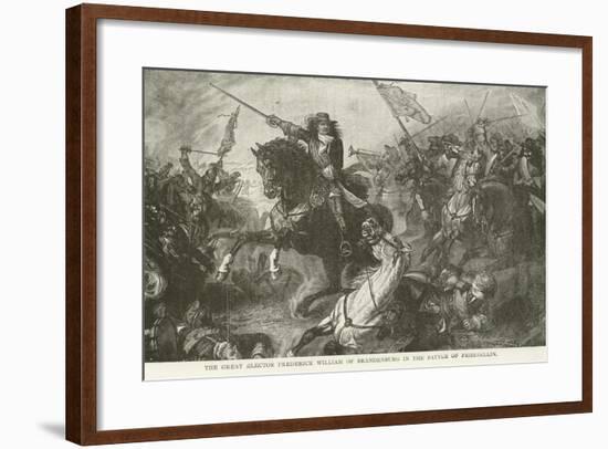 The Great Elector Frederick William of Brandenburg in the Battle of Fehrbellin-null-Framed Giclee Print