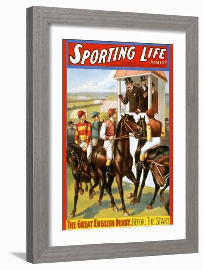 The Great English Derby. before the Start.-Strobridge Lithograph Co-Framed Art Print