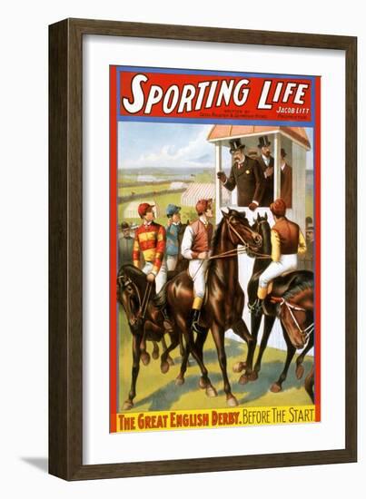 The Great English Derby. before the Start.-Strobridge Lithograph Co-Framed Art Print