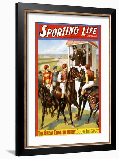The Great English Derby. before the Start.-Strobridge Lithograph Co-Framed Art Print