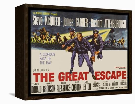 The Great Escape, UK Movie Poster, 1963-null-Framed Stretched Canvas