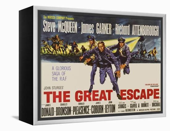 The Great Escape, UK Movie Poster, 1963-null-Framed Stretched Canvas