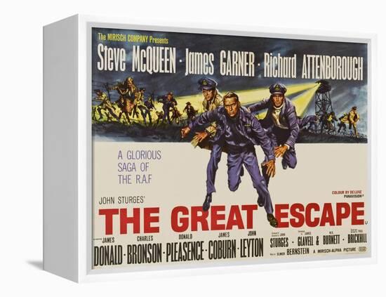 The Great Escape, UK Movie Poster, 1963-null-Framed Stretched Canvas