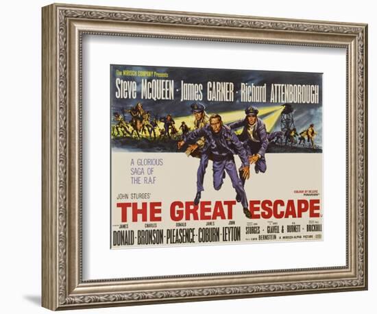 The Great Escape, UK Movie Poster, 1963-null-Framed Premium Giclee Print