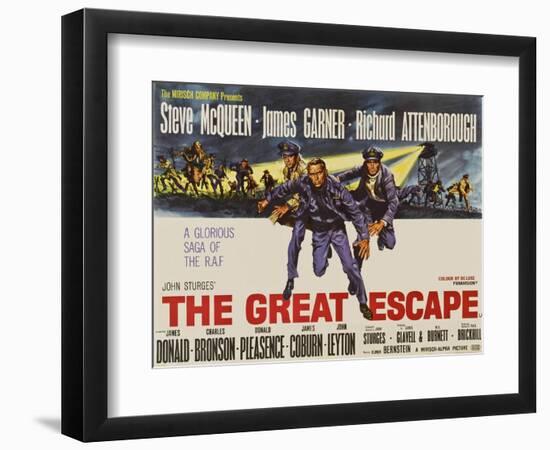 The Great Escape, UK Movie Poster, 1963-null-Framed Premium Giclee Print