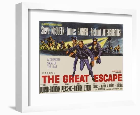 The Great Escape, UK Movie Poster, 1963-null-Framed Premium Giclee Print