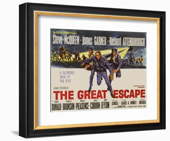 The Great Escape, UK Movie Poster, 1963-null-Framed Premium Giclee Print