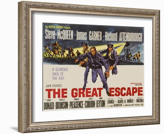 The Great Escape, UK Movie Poster, 1963-null-Framed Art Print