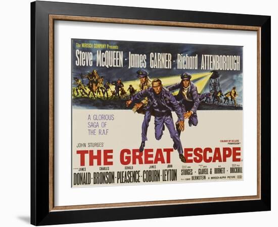The Great Escape, UK Movie Poster, 1963-null-Framed Art Print