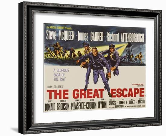 The Great Escape, UK Movie Poster, 1963-null-Framed Art Print