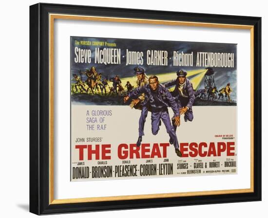The Great Escape, UK Movie Poster, 1963-null-Framed Art Print