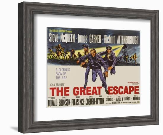 The Great Escape, UK Movie Poster, 1963-null-Framed Art Print