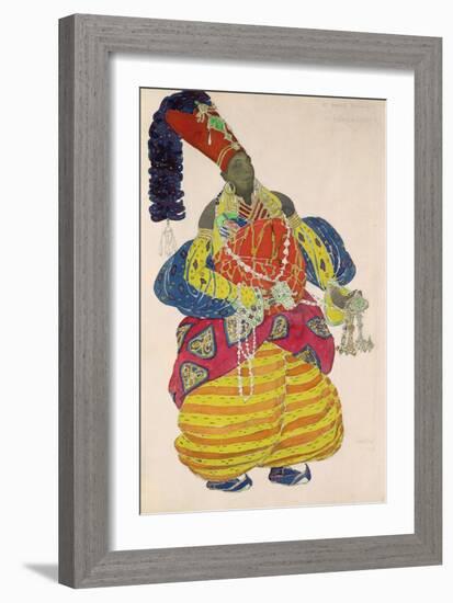 The Great Eunuch, Costume Design for Diaghilev's Production of the Ballet "Scheherazade," 1910-Leon Bakst-Framed Giclee Print