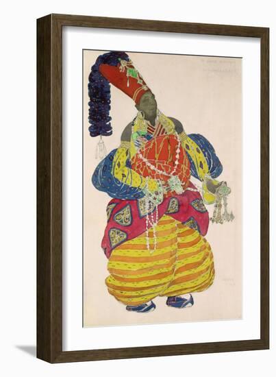 The Great Eunuch, Costume Design for Diaghilev's Production of the Ballet "Scheherazade," 1910-Leon Bakst-Framed Giclee Print