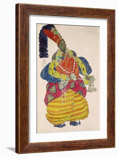 The Great Eunuch, Costume Design for Diaghilev's Production of the Ballet "Scheherazade," 1910-Leon Bakst-Framed Giclee Print