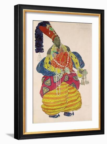 The Great Eunuch, Costume Design for Diaghilev's Production of the Ballet "Scheherazade," 1910-Leon Bakst-Framed Giclee Print