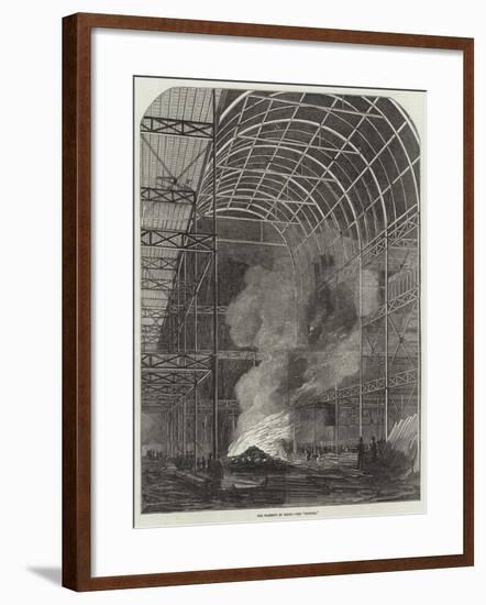 The Great Exhibition Building, the Transept by Night, the Bonfire-null-Framed Giclee Print