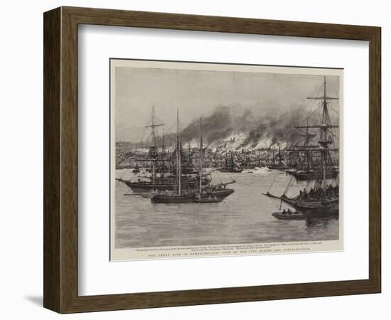 The Great Fire in Newfoundland, View of the City During the Conflagration-null-Framed Giclee Print
