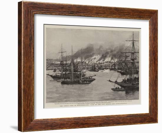 The Great Fire in Newfoundland, View of the City During the Conflagration-null-Framed Giclee Print