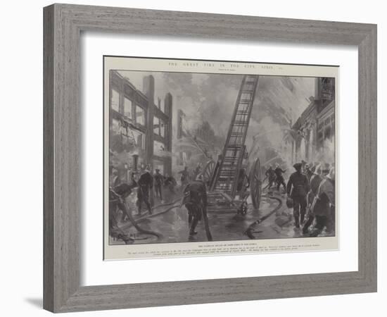 The Great Fire in the City, 21 April-G.S. Amato-Framed Giclee Print