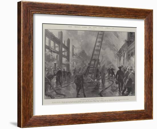 The Great Fire in the City, 21 April-G.S. Amato-Framed Giclee Print