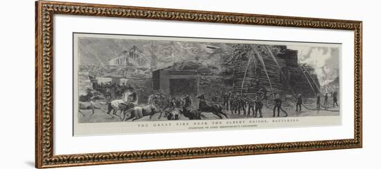 The Great Fire Near the Albert Bridge, Battersea-null-Framed Giclee Print