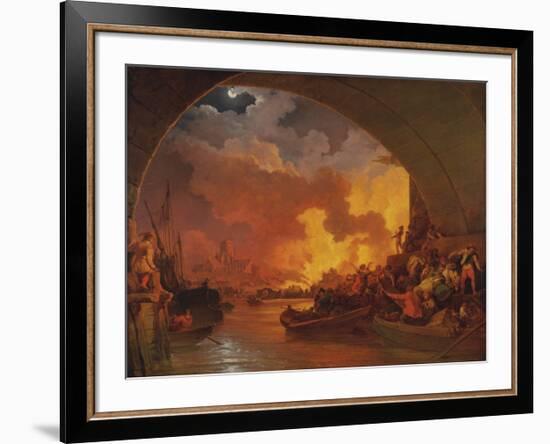 The Great Fire of London-Philip James De Loutherbourg-Framed Premium Giclee Print