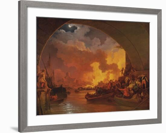 The Great Fire of London-Philip James De Loutherbourg-Framed Premium Giclee Print