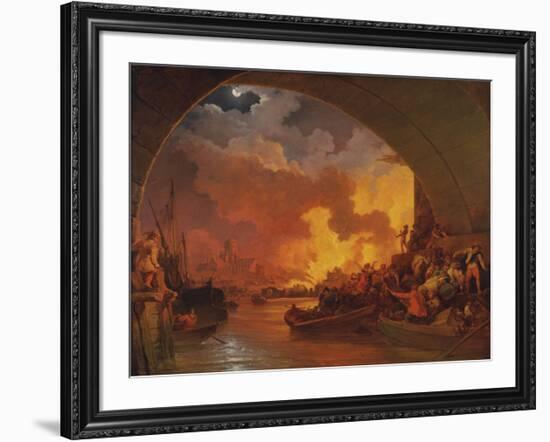 The Great Fire of London-Philip James De Loutherbourg-Framed Premium Giclee Print