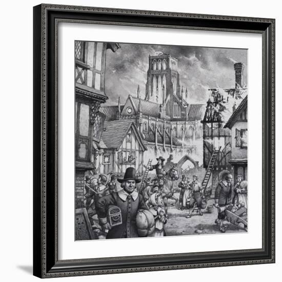The Great Fire of London-Pat Nicolle-Framed Giclee Print
